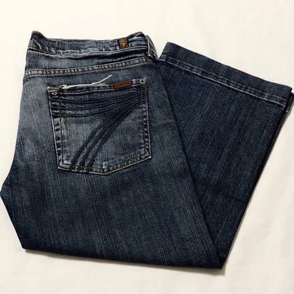 7 For All Mankind Dojo Distressed Cropped - Sz 31 - Picture 11 of 16